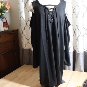 Moral Fiber black cold shoulder dress, size 3X